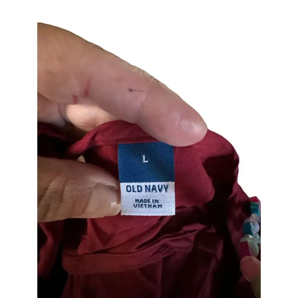 Shirt Ruffled Sleeve Romantic Maxi Burgundy Dress Ruched  Chest and Open Back - Picture 6 of 7